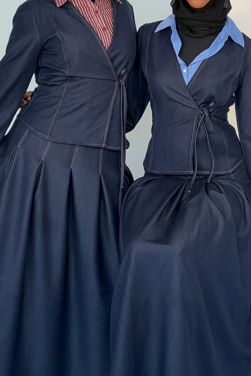 Denim Wrap Cardigan Regular