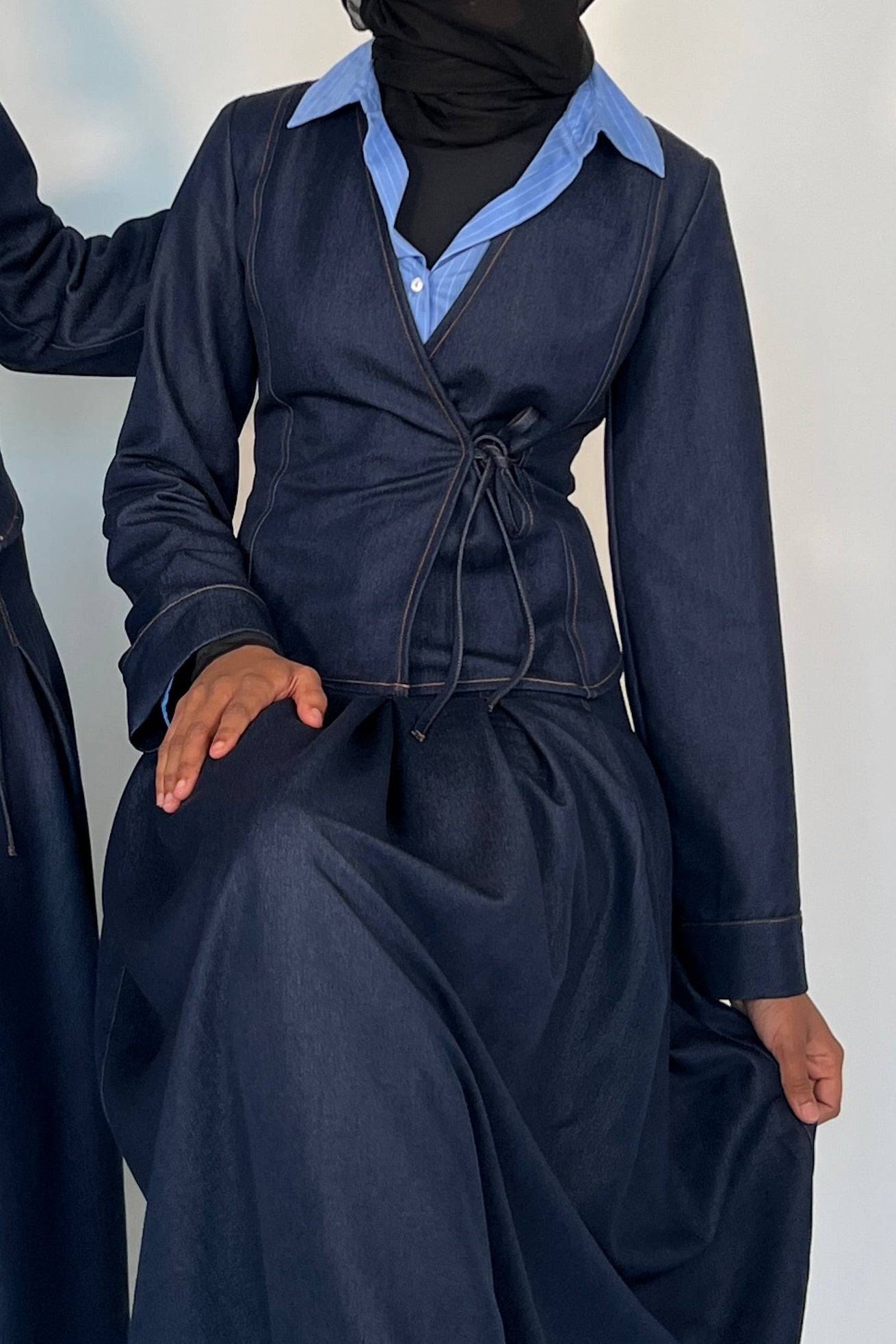 Denim Wrap Cardigan Tall